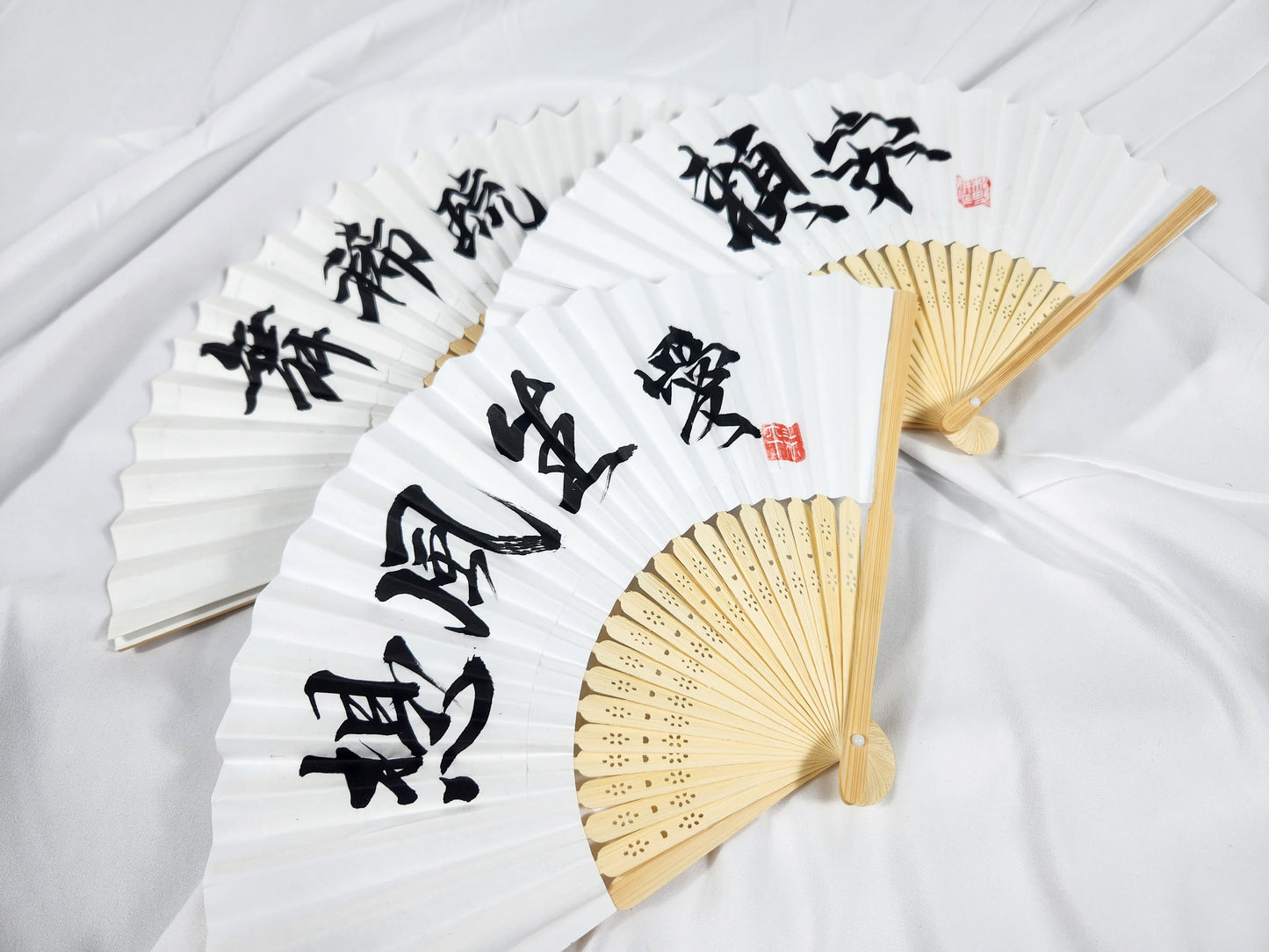 Personalized Japanese Name Folding Fan, Japanese hand fan, Japanese hand written art, gift for him, Wedding Gift Party, Ship from USA,